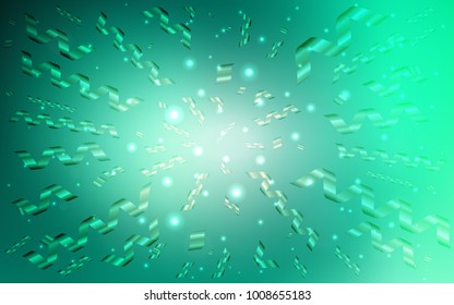 Light Green vector texture with birthday confetti. Glitter abstract illustration with colorful confetti, ribbons. The pattern can be used for birthday gifts, congratulations.