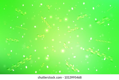 Light Green vector texture with birthday confetti. Confetti on blurred abstract background with colorful gradient. The pattern can be used for new year ad, booklets.