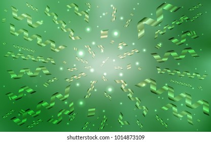 Light Green vector texture with birthday confetti. Confetti on blurred abstract background with colorful gradient. The pattern can be used for birthday gifts, congratulations.