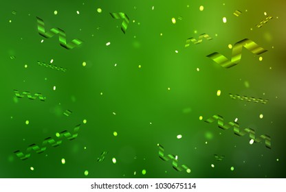 Light Green vector texture with birthday confetti. Blurred decorative design in anniversary style with confetti. New design for ad, poster, banner of your Party.