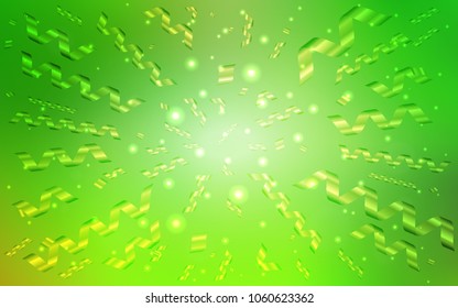 Light Green vector texture with birthday confetti. Glitter abstract illustration with colorful confetti, ribbons. New design for ad, poster, banner of your Party.