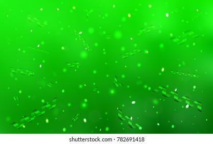 Light Green vector texture with birthday confetti. Blurred decorative design in anniversary style with confetti. New design for ad, poster, banner of your Party.