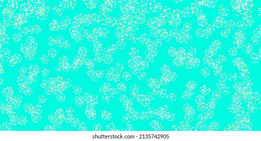 Light green vector texture with bright snowflakes. Gradient colorful illustration with snow elements in xmas style. New year leaflet pattern.