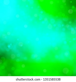 Light Green vector texture with circles. Colorful illustration with gradient dots in nature style. Pattern for booklets, leaflets.