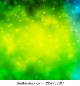Light Green vector texture with circles. Modern abstract illustration with colorful circle shapes. Pattern for business ads.