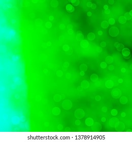 Light Green vector texture with circles. Abstract colorful disks on simple gradient background. Pattern for booklets, leaflets.