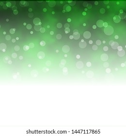 Light Green vector texture with circles. Abstract decorative design in gradient style with bubbles. New template for your brand book.