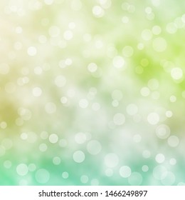 Light Green vector texture with circles. Abstract decorative design in gradient style with bubbles. New template for your brand book.