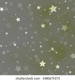 Light Green vector texture with circles, stars. Colorful illustration with gradient dots, stars. Design for wallpaper, fabric makers.
