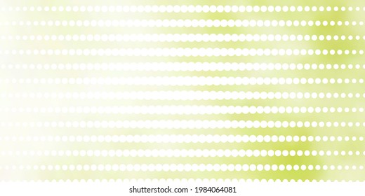 Textura vectorial verde claro con círculos. Ilustración colorida con puntos de degradado en estilo natural. Patrón de folletos, folletos.