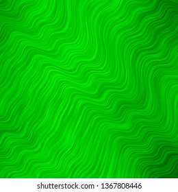 Light Green vector texture with circular arc. Colorful geometric sample with gradient curves.  Smart design for your promotions.