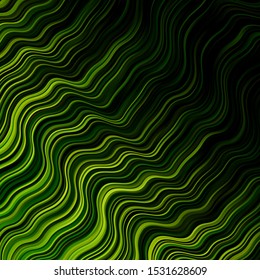 Light Green vector texture with circular arc. Colorful abstract illustration with gradient curves. Best design for your posters, banners.