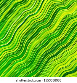 Light Green vector texture with circular arc. Bright sample with colorful bent lines, shapes. Pattern for ads, commercials.