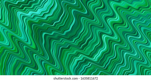 Light Green vector texture with circular arc. Brand new colorful illustration with bent lines. Pattern for websites, landing pages.