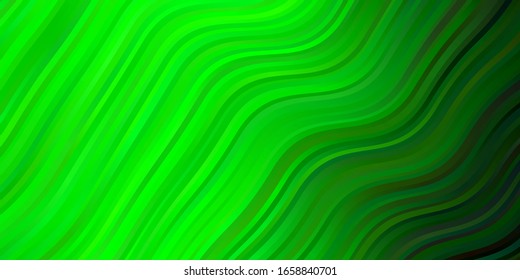 Light Green vector texture with circular arc. Abstract gradient illustration with wry lines. Pattern for commercials, ads.