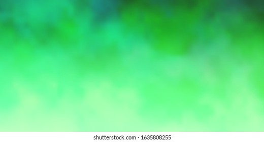 Light Green vector texture with cloudy sky. Gradient illustration with colorful sky, clouds. Template for landing pages.