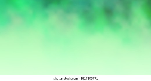 Light Green vector texture with cloudy sky. Gradient illustration with colorful sky, clouds. Beautiful layout for uidesign.