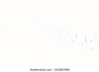 Light Green vector texture with colored currency signs. Shining colored illustration with currency signs. Design for ad, poster, banner of money making.