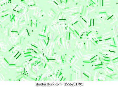 Light Green vector texture with colored lines, dots. Colorful shining illustration with lines on abstract template. Pattern for ads, posters, banners.