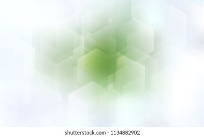 Light Green vector texture with colorful hexagons. Illustration of colored hexagons on white surface. Beautiful design for your business advert.
