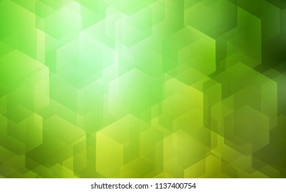 Light Green vector texture with colorful hexagons. Colorful hexagons on white backdrop. Pattern for ads, leaflets.