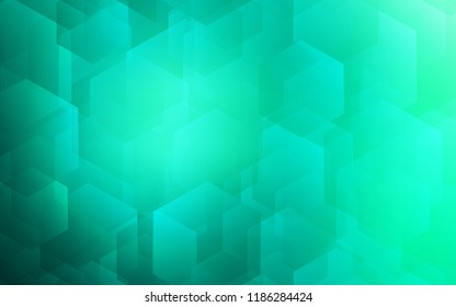 Light Green vector texture with colorful hexagons. Glitter abstract illustration in hexagonal style. Pattern can be used for landing pages.