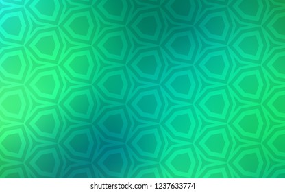 Light Green vector texture with colorful hexagons. Illustration of colored hexagons on blur surface. Pattern for your ad, booklets.