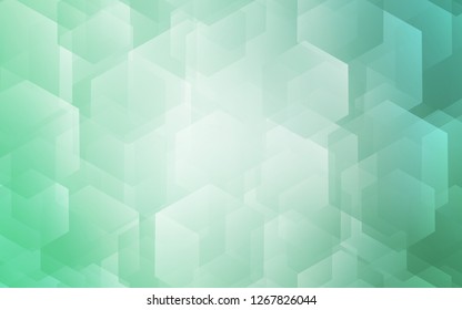 Light Green vector texture with colorful hexagons. Colorful hexagons on white backdrop. Pattern for ads, leaflets.