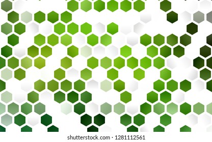 Light Green vector texture with colorful hexagons. Illustration of colored hexagons on white surface. Beautiful design for your business advert.