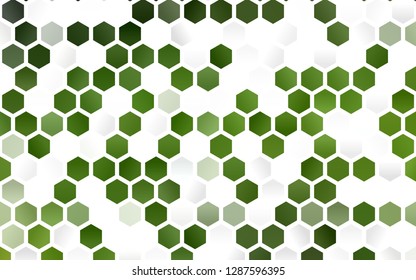Light Green vector texture with colorful hexagons. Colorful hexagons on white backdrop. Pattern for ads, leaflets.