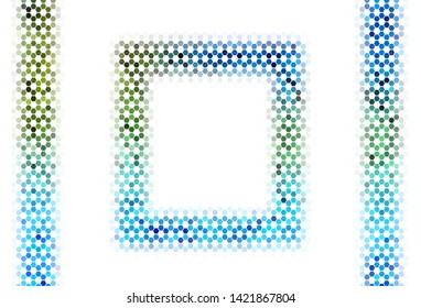 Light Green vector texture with colorful hexagons. Illustration of colored hexagons on blur surface. New template for your brand book.