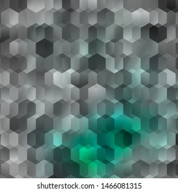 Light Green vector texture with colorful hexagons. Colorful hexagons on blur backdrop. Pattern for ads, leaflets.