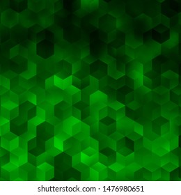 Light Green vector texture with colorful hexagons. Glitter abstract illustration in hexagonal style. Pattern for landing pages.