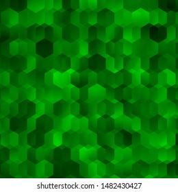 Light Green vector texture with colorful hexagons. Glitter abstract illustration in hexagonal style. Pattern for landing pages.