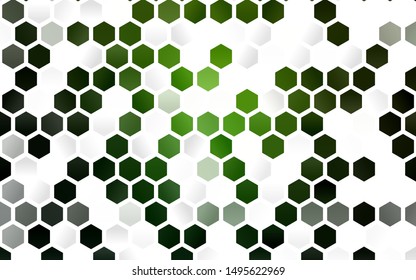 Light Green vector texture with colorful hexagons. Illustration of colored hexagons on white surface. New design for website's poster, banner.