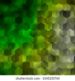 Light Green vector texture with colorful hexagons. Illustration of colored hexagons on blur surface. Pattern for landing pages.