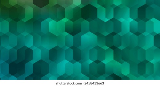 Textura de Vector verde claro con hexágonos de colores. Desenfocar el fondo con hexágonos coloridos. Patrón para anuncios, folletos.