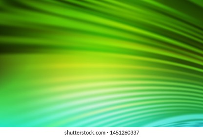 Light Green vector texture with curved lines. Colorful illustration in abstract style with gradient. Colorful wave pattern for your design.