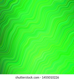 Light Green vector texture with curved lines. Colorful illustration in abstract style with gradient. New composition for your brand book.