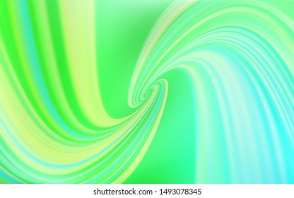 Light Green vector texture with curved lines. Creative illustration in halftone style with gradient. Brand new design for your ads, poster, banner.