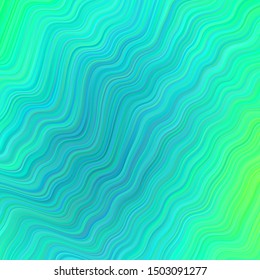 Light Green vector texture with curved lines. A shining illustration, which consists of curved lines. Brand new design for your ads, poster, banner.