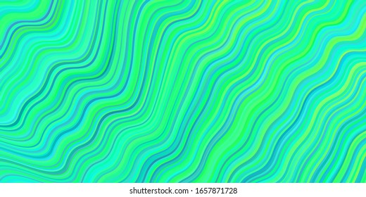 Light Green vector texture with curved lines. A shining illustration, which consists of curved lines. Brand new design for your ads, poster, banner.