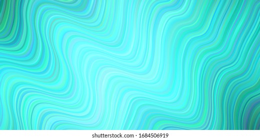 Light Green vector texture with curved lines. Colorful geometric sample with gradient lines.  New composition for your brand book.