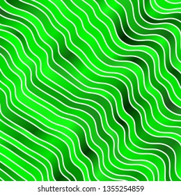 Light Green vector texture with curves. Colorful illustration with curved lines. Pattern for websites, landing pages.