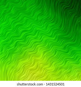 Light Green vector texture with curves. Abstract gradient illustration with wry lines. Pattern for commercials, ads.