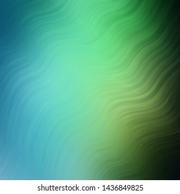 Light Green vector texture with curves. Colorful illustration, which consists of curves. Template for cellphones.
