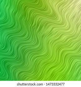 Light Green vector texture with curves. Colorful geometric sample with gradient curves.  Pattern for ads, commercials.