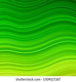 Light Green vector texture with curves. Abstract gradient illustration with wry lines. Best design for your ad, poster, banner.