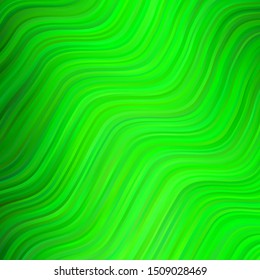 Light Green vector texture with curves. Abstract gradient illustration with wry lines. Pattern for websites, landing pages.