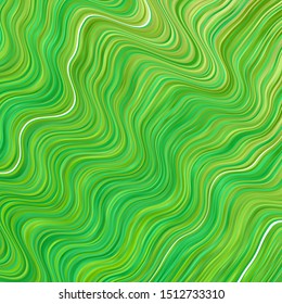 Light Green vector texture with curves. Colorful geometric sample with gradient curves.  Pattern for ads, commercials.